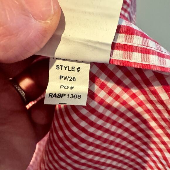 PGA Authentic Preppy Red Gingham Button Down Shirt | Men's Size L - Picture 8 of 12